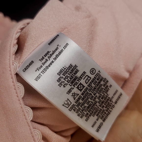 TED BAKER BLUSH CAP SLEEVE PETER PAN COLLAR STRETCH DRESS - Picture 6 of 9